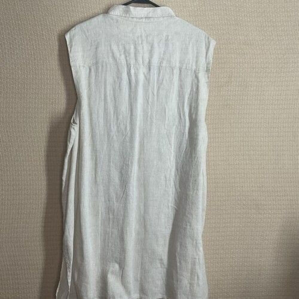 NWT H&M 100% Linen Button Front Lagenlook Shift Mini Dress Shirt Women Size XL - Picture 7 of 12